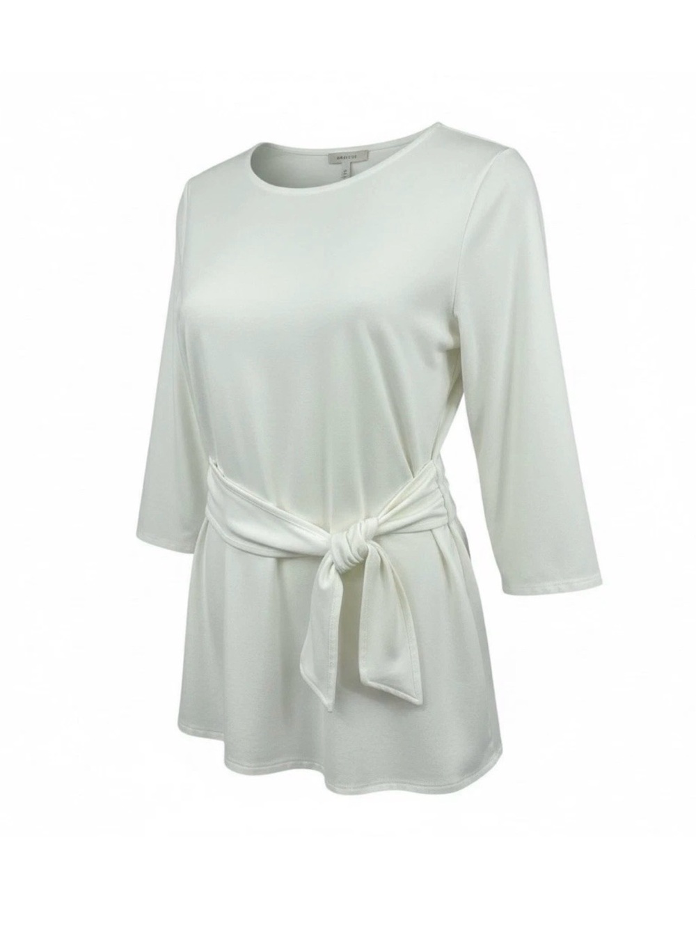 J. Jill Womens Size Medium Ponte ivory White Tunic top attached tie